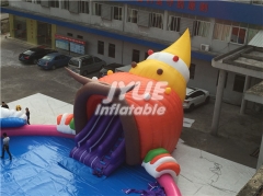 Giant portable outdoor swimming pool amusement equipment inflatable theme water park with slide for land