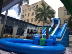 Commerical Mobile Land Inflatable Ground Water Park with Pool Slide For Adults