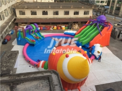 Giant portable outdoor swimming pool amusement equipment inflatable theme water park with slide for land