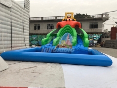 Commercial Mobile Land SpongeBob Inflatable Ground Water Park with Pool Slide