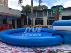 Commerical Mobile Land Inflatable Ground Water Park with Pool Slide For Adults