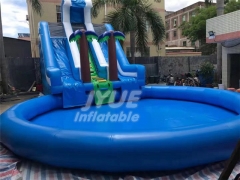 Commerical Mobile Land Inflatable Ground Water Park with Pool Slide For Adults