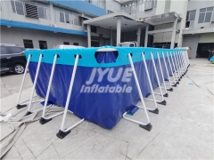 Commercial rectangular outdoors metal large frame amusement park swimming pool with filtration system