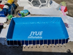 Hot Sale Metal Frame Swimming Pool Rectangular Metal Frame Pool PVC Tarpaulin With Fabric Stents Pool