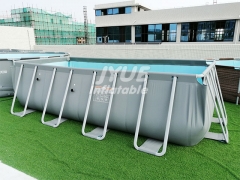 China first brand large above ground steel wall rectangular metal frame swimming pool for sale