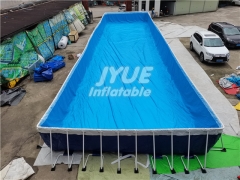 Customized large outdoor above ground steel frame swimming pool metal wall swimming pool mobile swimming pool
