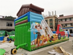 Inflatable Kids Playground With Air Pump Farm Theme Inflatable Dry Slide