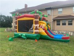 palm tree bounce house with slide Jyue-IC-083