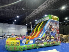 Inflatable Double Lane Water Slide Lovely Dog Patrol Theme Water Slide for Kids Paw Inflatable Patrol Slide for Sale