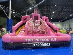 Customized Mickey Mouse Inflatable Water Slide for Kids Backyard Commercial Pvc Cartoon Inflatable Slide