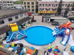 Party Rental Inflatable Water Park with Big Pool Inflatable Water Slide Playground for Sale