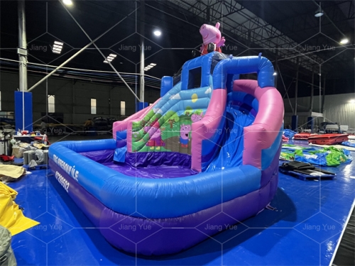 Peppa Pig Double Lane Water Slide Inflatable Fun Jump