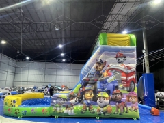 Inflatable Double Lane Water Slide Lovely Dog Patrol Theme Water Slide for Kids Paw Inflatable Patrol Slide for Sale