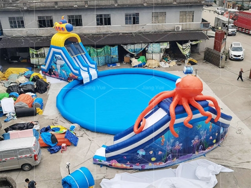 Party Rental Inflatable Water Park with Big Pool Inflatable Water Slide Playground for Sale
