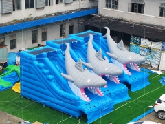 Commercial PVC Inflatable Water Slide Commercial Swimming Pool Giant Inflatable Water Slide Adult Shark Slide
