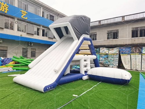 Customized Water Park Slide Inflatable Floating Water Slide With Pillow for lake
