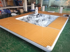 Drop Stitch Inflatable Floating Water Yacht Ocean Sea Swimming Pool With Net