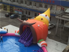 Giant portable outdoor swimming pool amusement equipment inflatable theme water park with slide for land