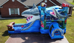 shark bounce house water slide Jyue-IC-040