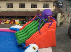 Giant portable outdoor swimming pool amusement equipment inflatable theme water park with slide for land