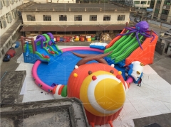 Giant portable outdoor swimming pool amusement equipment inflatable theme water park with slide for land