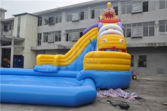 Commercial grade aqua park water slide with pool giant inflatable water park for kids and adults