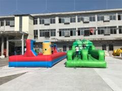 2 Lanes Inflatable Bungee Run Competitive Challenge Race Interactive Sport Game Equipment