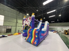 Wet/Dry Inflatable Bouncer Slide Jumping Castle Unicorn Bounce House Combo For Kids Commercial Grade PVC Model