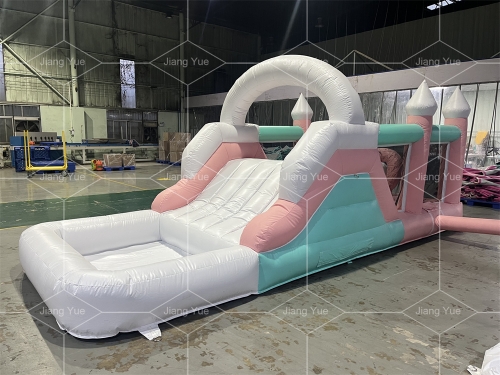 Inflatable Bouncer Combo Wedding Bouncy Castle Commercial White Bounce House with Slide