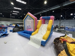 Small Pink Bouncy Castle Inflatable Water Slide for Park
