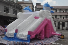 Dolphin Pink Inflatable Swimming Pool Slides For Inground Pools