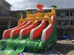 Dinosaur Blow Up Water Slide Into Pool