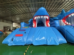 Heavy Duty Shark Inflatable Pool Slide For Water Park
