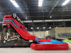 New Design Tiktok Inflatable Water Slide With Water Spray Pool For Sale