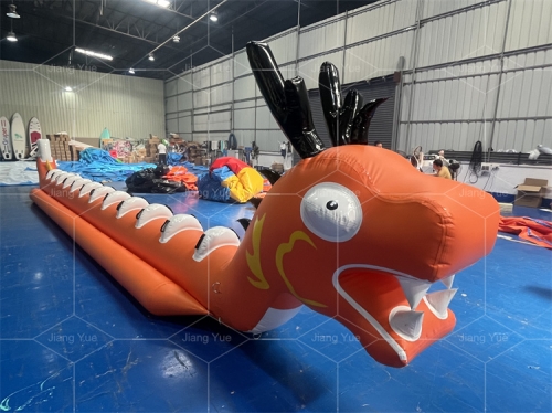 New Design Towing Game Inflatable Dragon Boat Bananas Boat with PVC Material