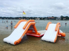 Durable and Lightweight Family Big Paddle Slide Inflatable Airtight Slide Heavy Duty Water Slide With Floating Platform