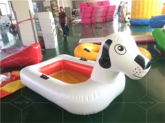 Popular Inflatable Rowboat Swimming Pool Floating Toy Inflatable Spotted Dog Boat for Sale