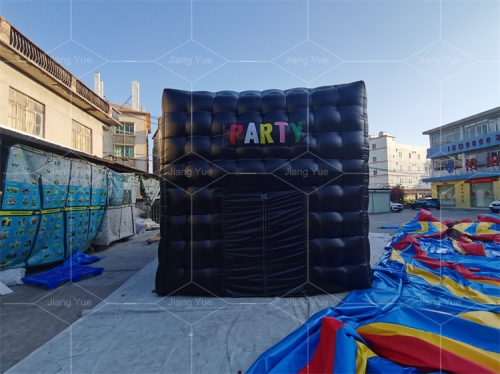 Commercial Black LED disco lighting mobile night club tent Inflatable Cube Party Tent inflatable nightclub with smoke machine