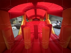 Red Crocodile Amusement Park Inflatable Obstacle Course Tunnel Run Challenge Sport Activities Game