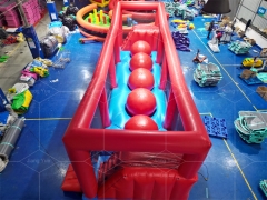 Big Baller Ball Obstacle Course Inflatable Wipeout Bouncy Castle Inflatable Game 5 Big Jump Running Balls Challenge